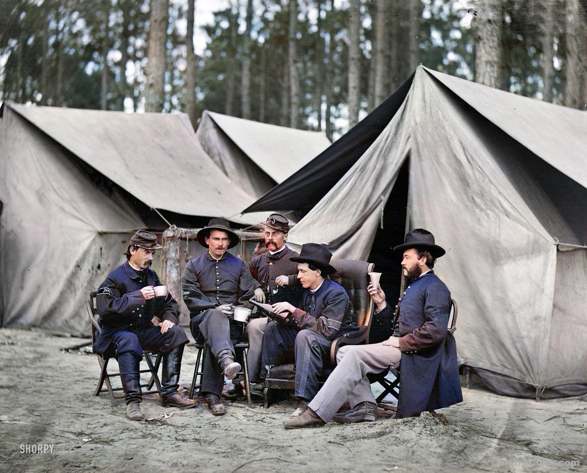 Union Soldiers Relaxing & Drinking