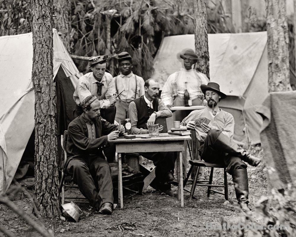 Civil War Soldiers Playing Cards