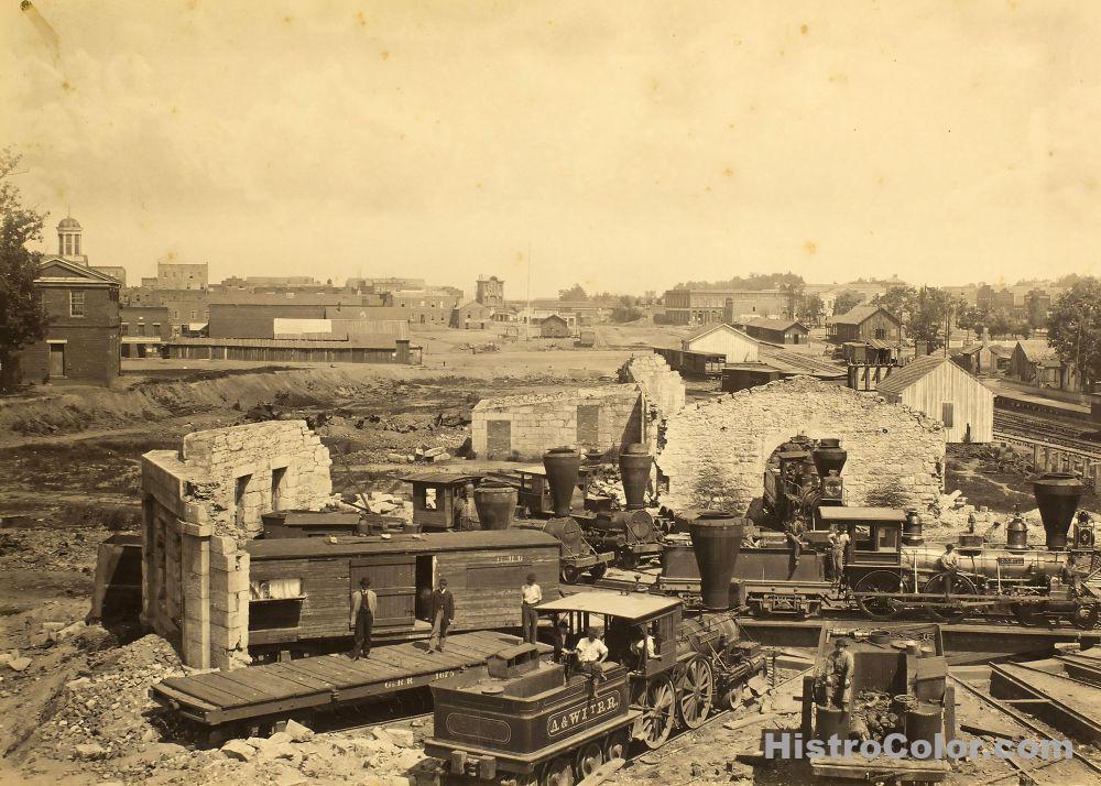 Rail Road Trains And Freight Wagons