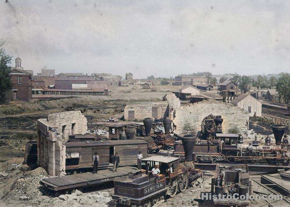 Rail Road Trains And Freight Wagons