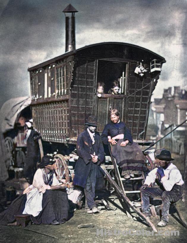 Gypsies Travelers Camped Somewhere In East London