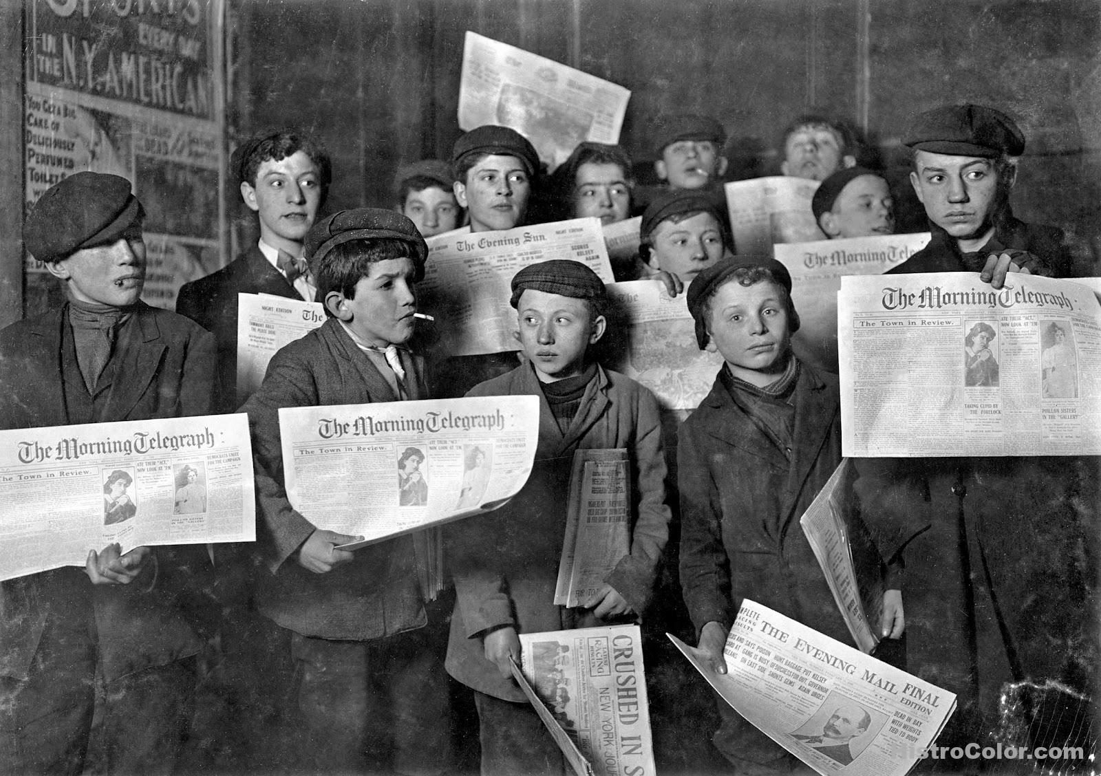 Young Boys Selling Papers