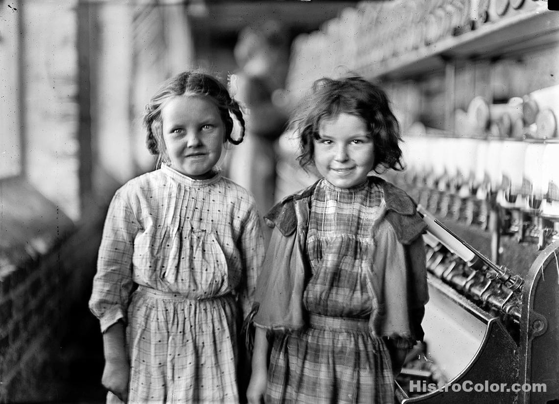 two-girls-in-cotton-mill-colorized-historical-pictures