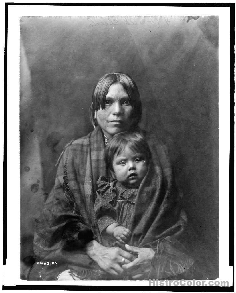 Native American Women With Child