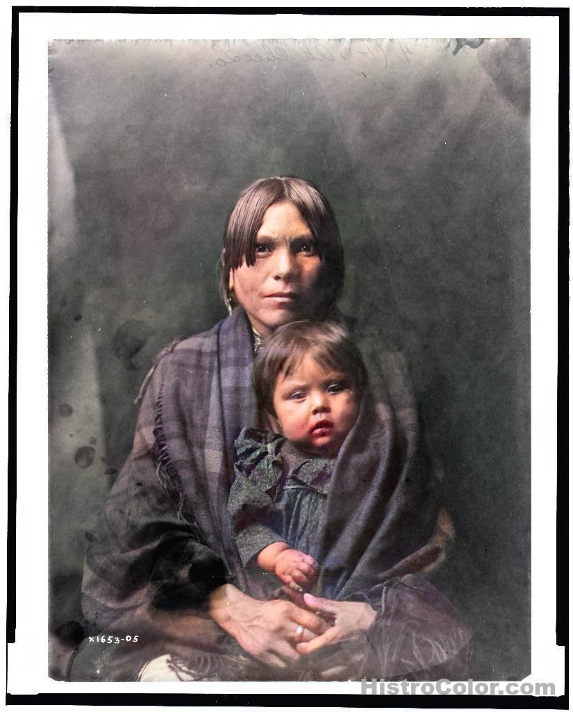 Native American Women With Child