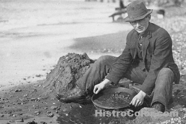 Gold Prospector Panning Colorized Historical Pictures 8858