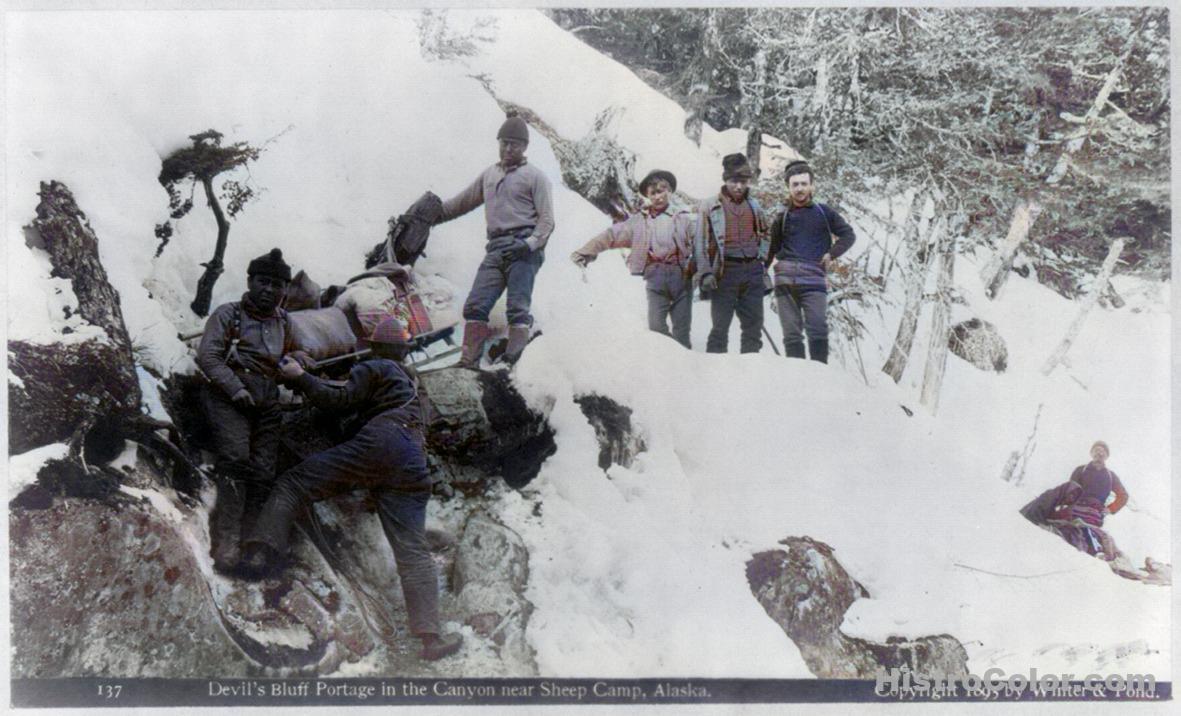 Miners Near Sheep Camp Alaska