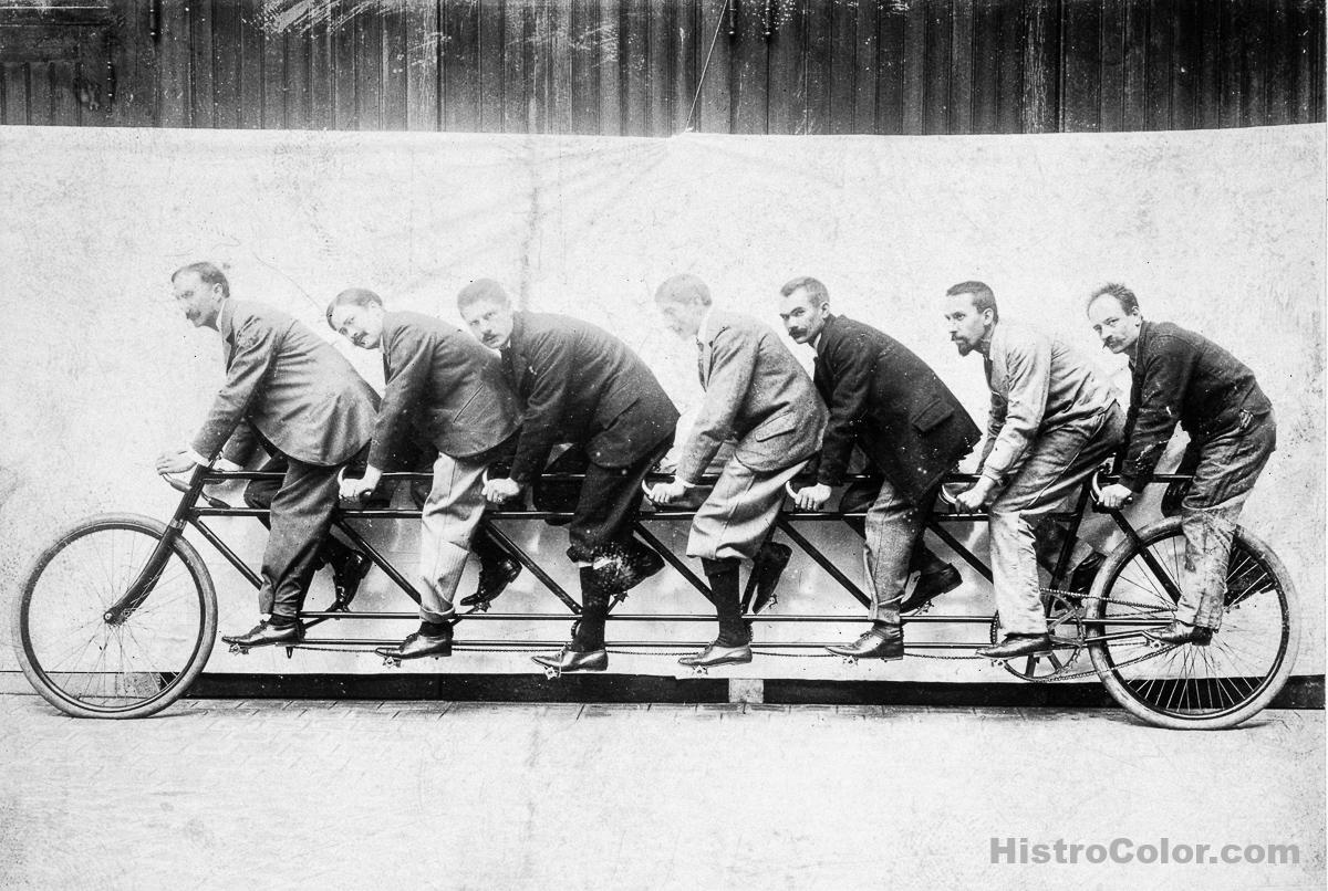 Seven Men Tandem Bicycle