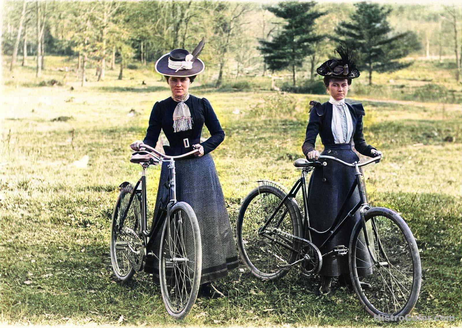 Two Women On Bicycles