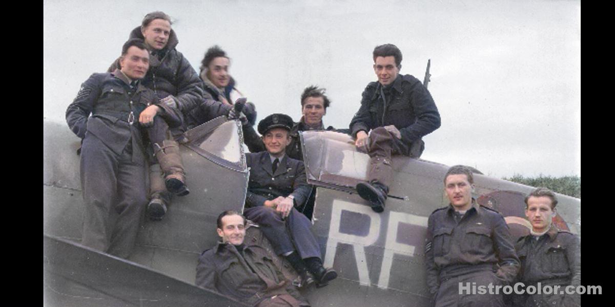 Pilots Posing on Fighter Plane